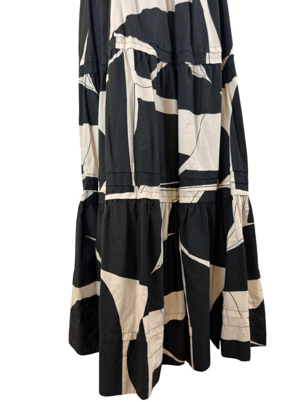Anthropologie Maeve The Somerset Maxi Dress Black White Geometric Size Medium - Picture 4 of 13